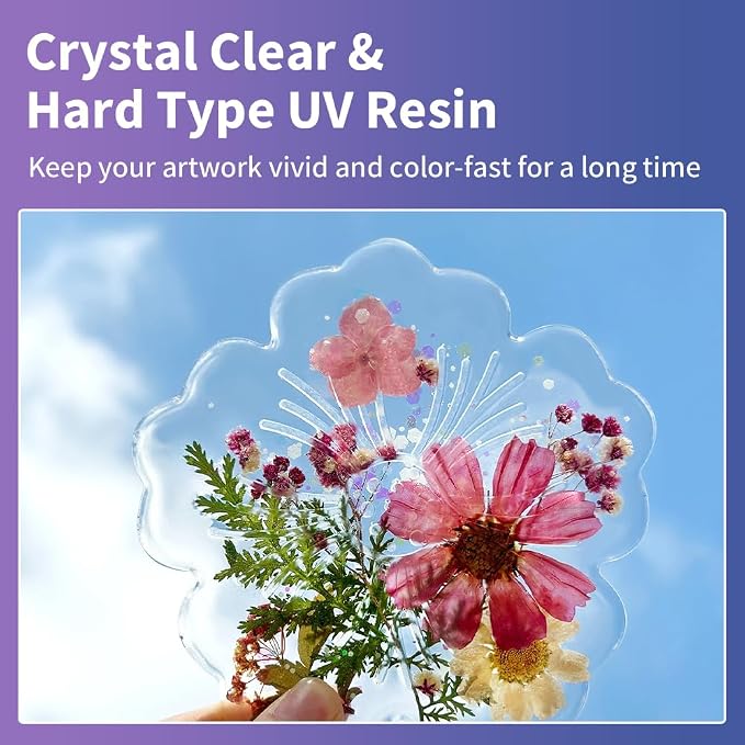 UV Resin 1000g, Hard Type Clear Beginner-Friendly Kit, Upgraded Formula & - Image 5