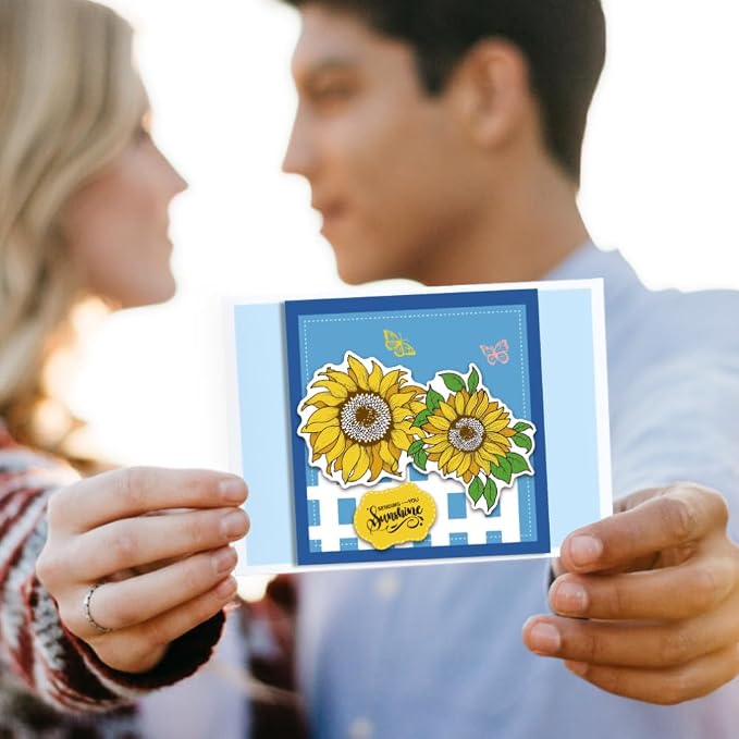 ORIGACH Realistic Sunflower Stamps and Dies and Layering Coloring Stencil Set - Image 7