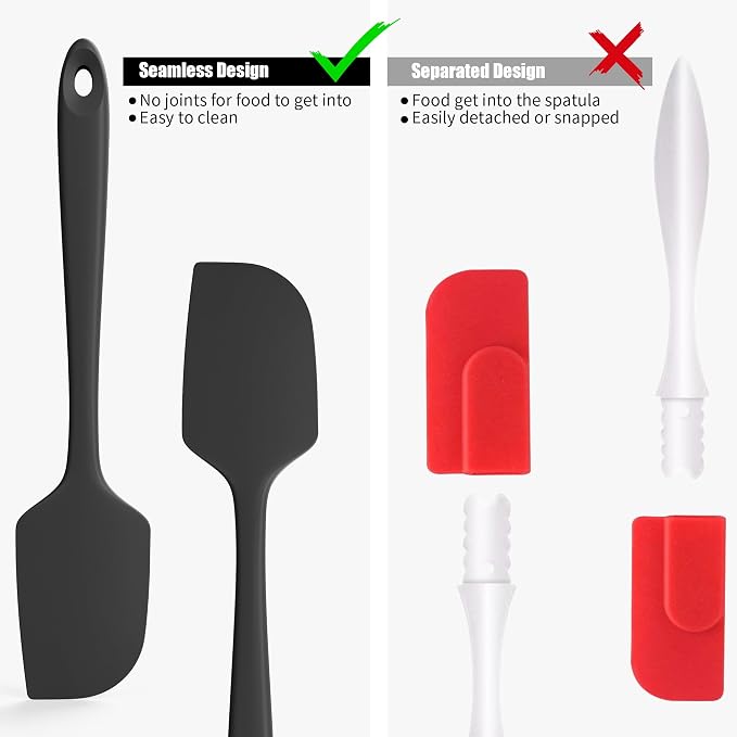 600°F Heat Resistant Silicone Spatula, Doosu High Temp Flexible Kitchen Rubber - Image 8