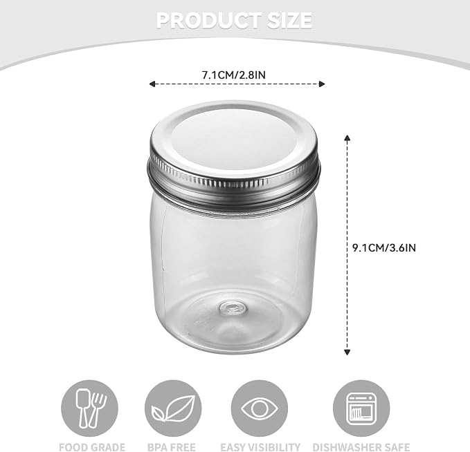 novelinks 8 oz Clear Plastic Jars - Image 2