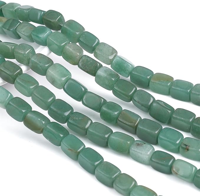 Natural Green Aventurine Cuboid Stone Loose Semi Gemstone Beads - Image 5