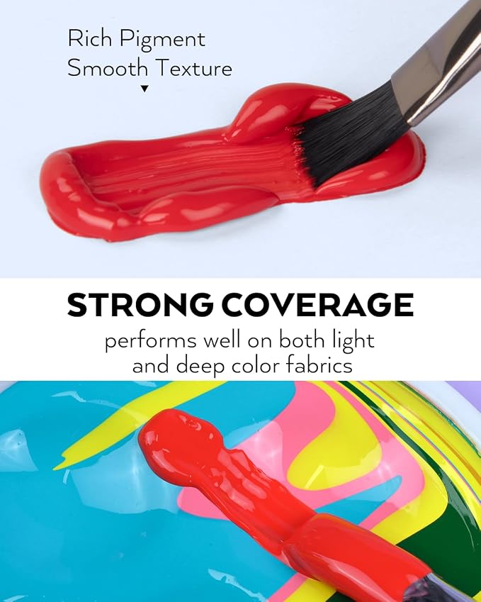 Nicpro 24 Colors Permanent Fabric Paint Soft Fabric Paint - Image 8