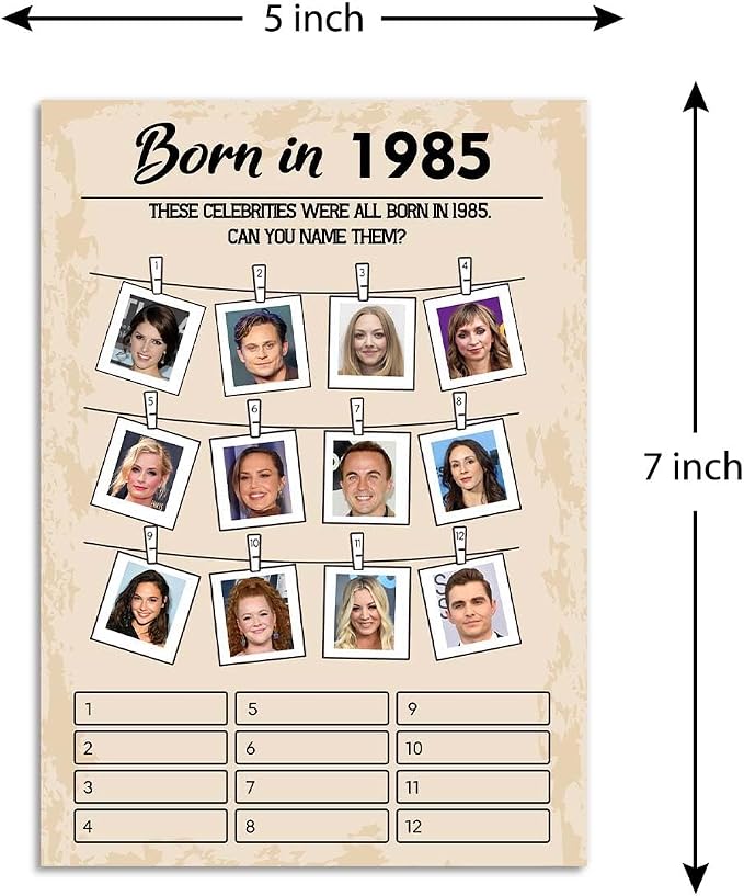40th Birthday Party Games, Born in 1985 Games, Birthday Party Supplies - Image 2