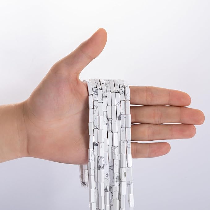 Natural White Turquoise Rectangle Tube Beads 4x13mm 38cm/str Loose Semi - Image 2