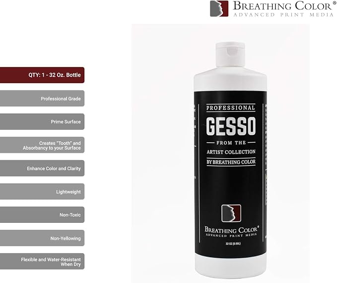 White Gesso Canvas Primer 32 oz Give Your Art The Ultimate Base Prime! Keep - Image 2