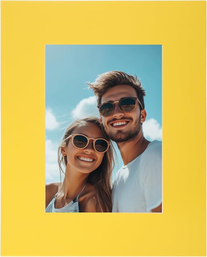 Picture Mats, 8 x 10 for 5 x 7 Pictures Acid Free White Core Bevel Cut Frame by uxcell