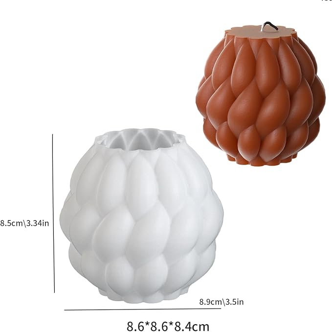 3 Pack Spiral Ball Cylinder Soap & Candle Mold - Image 5