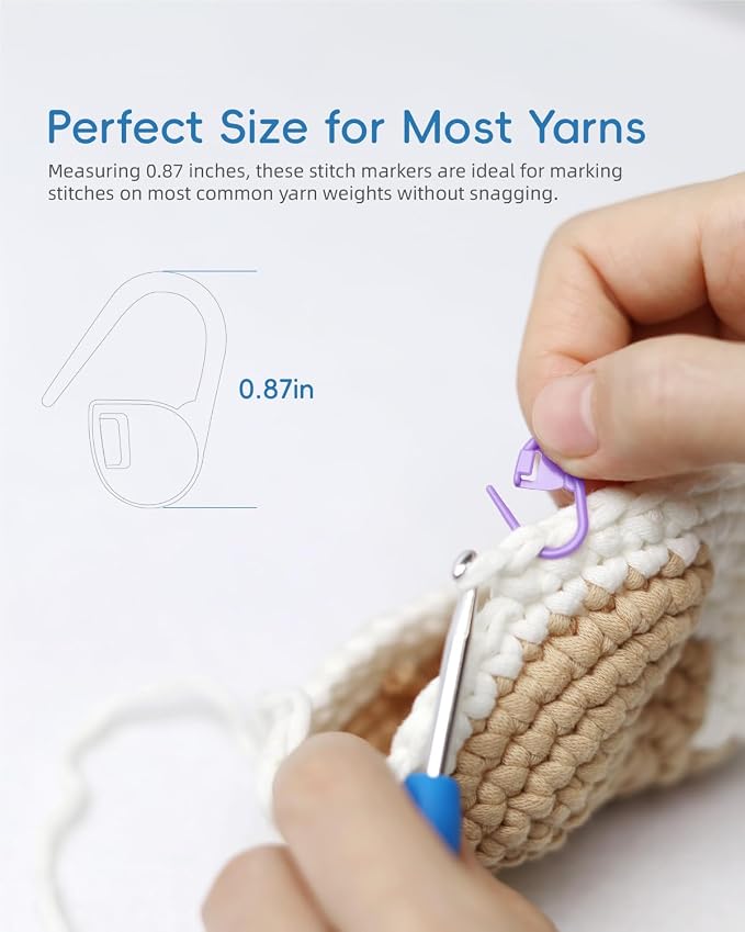 100PCS Crochet Stitch Markers by Flickzo – Locking Stitch Markers - Image 2