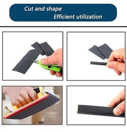 60 Pcs 9x3.6 Inch 8 Grit Mixed Packing Wet and Dry Sandpaper Sheets, - Image 4