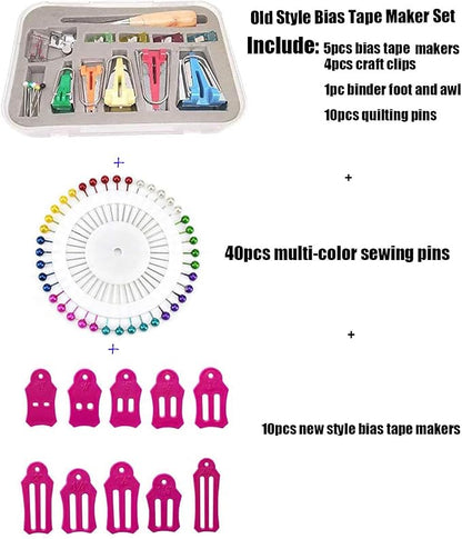 HONEYSEW Single Double Fold Bias Tape Maker Tool Kit Set Fabric Jelly Roll - Image 2