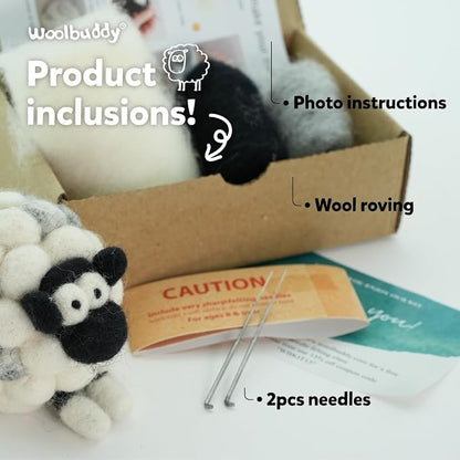 Woolbuddy Needle Felting Kit for Beginners & Adults – DIY Sheep Animal Craft - Image 4