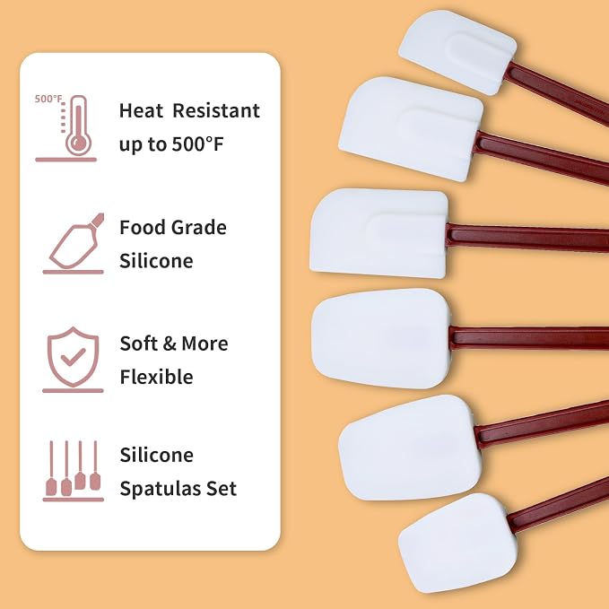 14 INCH Silicone Spatulas Heat Resistant Heavy Duty Rubber Spatulas Commercial - Image 3