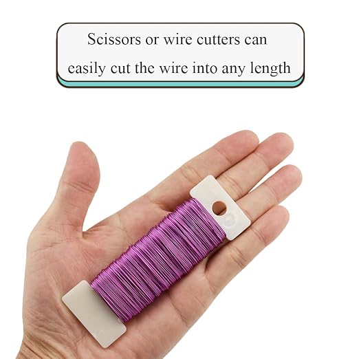 HAHIYO 26Gauge Pink Metal Floral Wire - Image 3