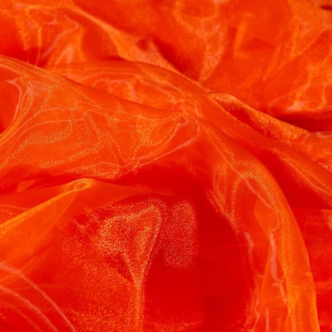 Fynite Orange Organza Fabric by The Yard | 2 Yard Long | 44" Wide | Bridal Soft - Image 4