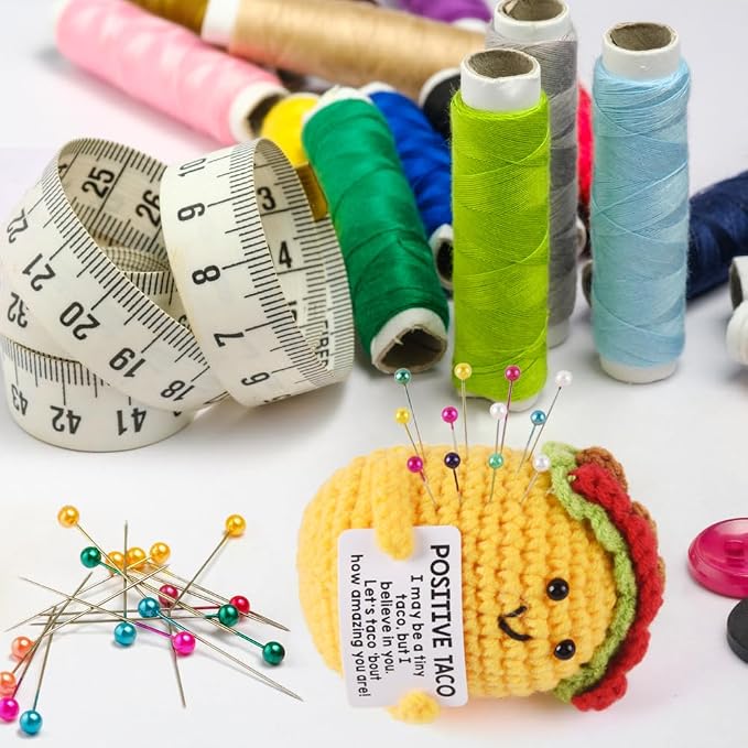 Taco Pin Cushion, Handmade Knitted Pincushions, Cute Pin Cushions Needle Holders - Image 4