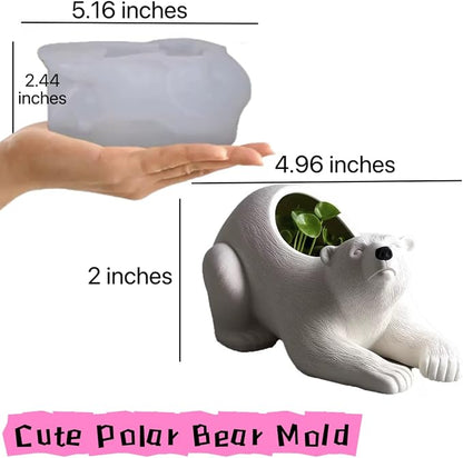 Animal Resin Molds Silicone 3D Cute Polar Bear Epoxy Resin Plaster Candle - Image 2