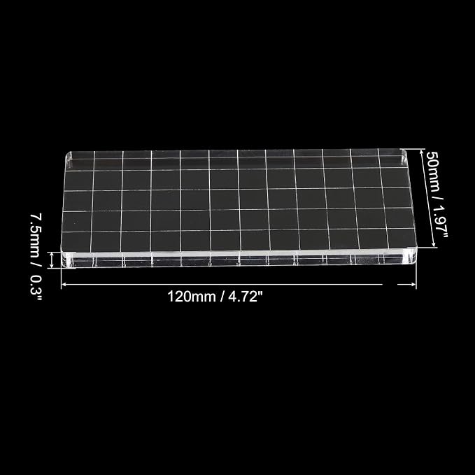 PATIKIL 5" x 2" Acrylic Stamp Block, 2 Pack Clear Stamping Block - Image 2