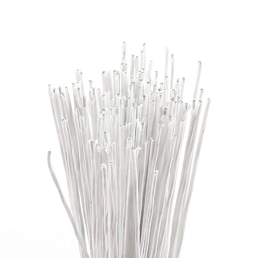 CCINEE 22 Gauge White Floral Wire Stem - Image 4