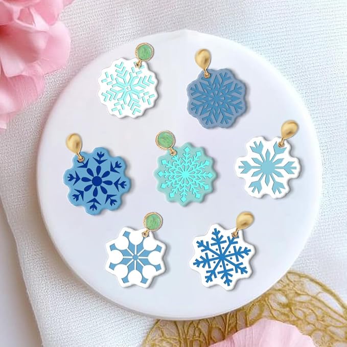 CHGCRAFT Polymer Clay Texture Sheets Winter Snowflakes Silicone Texture Stamp - Image 4