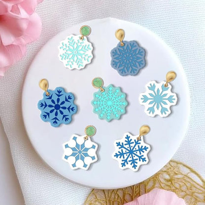 CHGCRAFT Polymer Clay Texture Sheets Winter Snowflakes Silicone Texture Stamp - Image 4