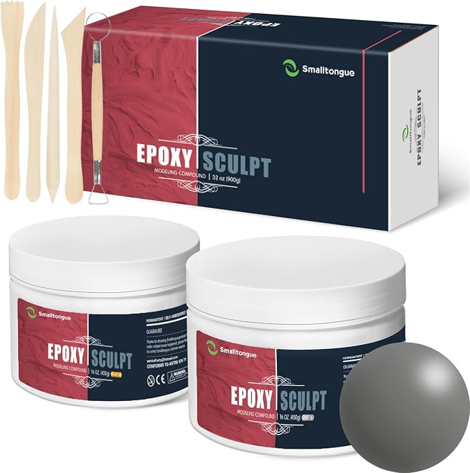 Smalltongue AB Epoxy Sculpt Clay, 2 Part Epoxy Sculpture Modeling Paste Clay 4 by Smalltongue