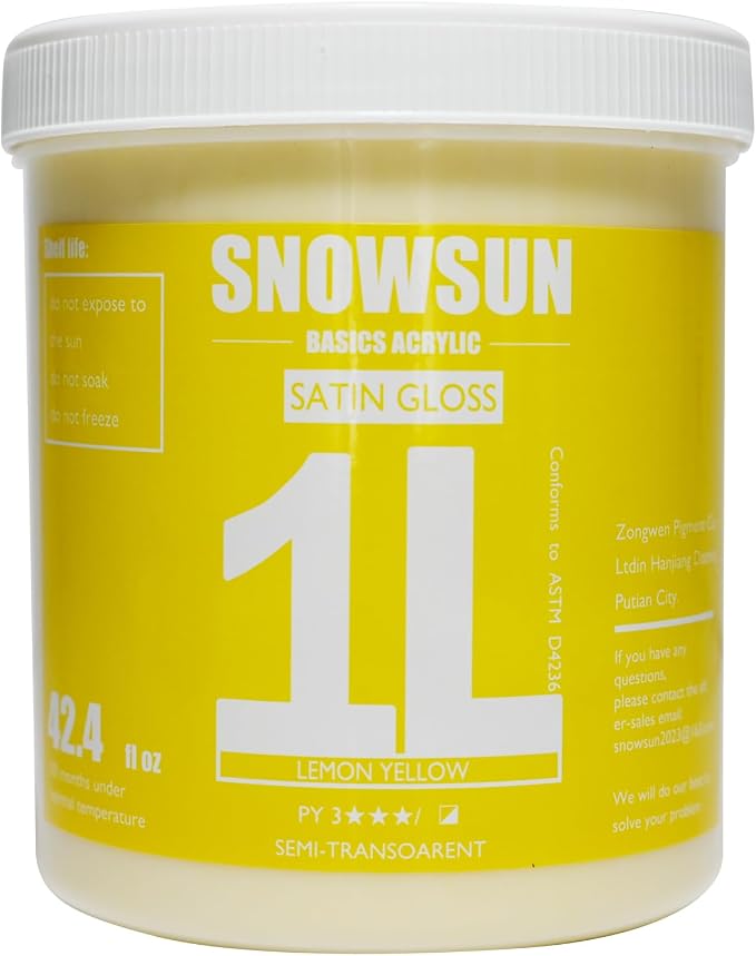 SNOWSUN Lemon Yellow Acrylic Paint, Large Bulk Heavy Body Acrylic Paint by PainttheLightofInspiration