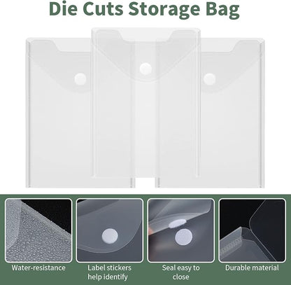 12 Pack Large Clear Die & Stamp Storage Bag Transparent Plastic Folders - Image 3