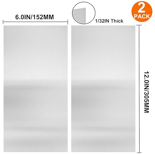 2Pcs 304 Stainless Steel Sheets Metal 6" x 12" x 1/32" Inch 304 Stainless Steel - Image 3