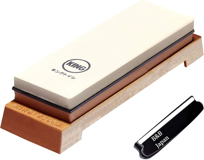 Japanese Knife Sharpener 1000/6000 Grit and Knife Angle Holder Set by B&B japan by Unknown