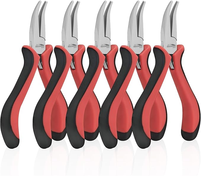 Bent Nose Pliers 5"-5 Pack Bent Nose Pliers by HOUSERAN