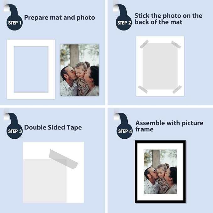 Mat Board Center, 16x20 for 12x16 White Photo Picture Mats - Image 6