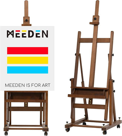 MEEDEN Enlarged Heavy-Duty H-Frame Easel: Artist Solid Beech Wooden Studio Easel by MEEDEN