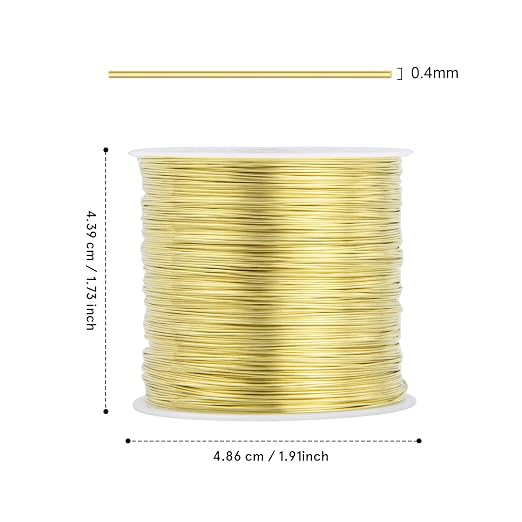 26 Gauge Craft Wire Jewelry Wire 100M/0.4mm Gold Plated Thin Brass Wire Soft - Image 4