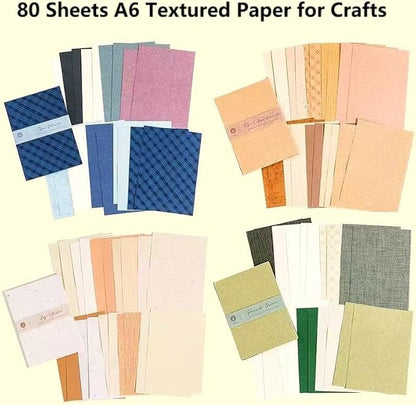 80 Sheets Textured Scrapbook Paper Packs, Scrapbooking, Junk Journals, Card - Image 2