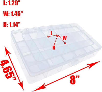 Xiaoyztan Clear Plastic Organizer, 18 Fixed Grids, Jewelry Box Bead Storage - Image 5