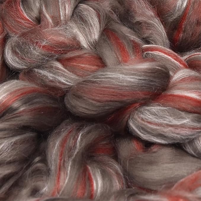 Merino Silk Luxe Tonal Designer Blend. Superfine Merino, Tussah Silk. Top Roving - Image 6