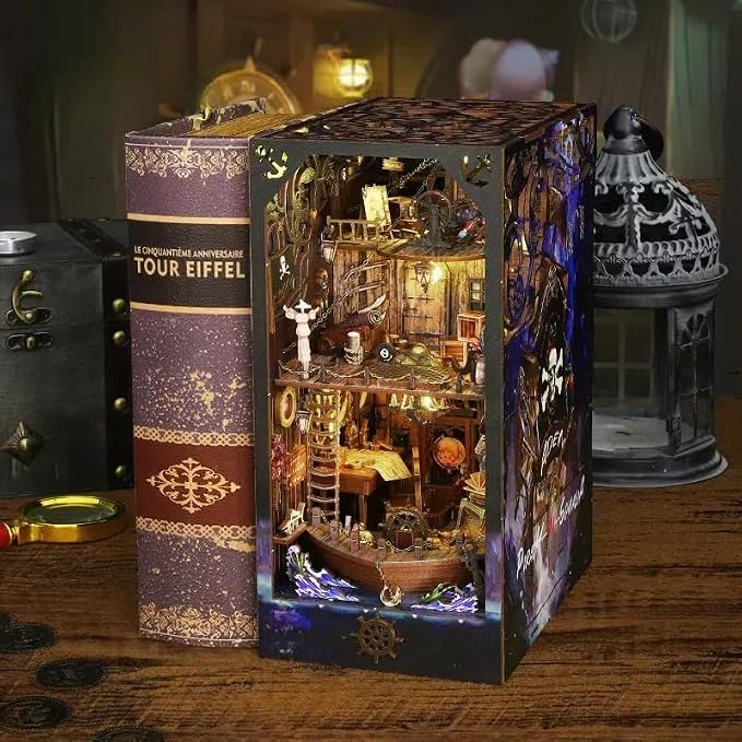 DIY Book Nook Kit Booknooks Bookshelf Insert Decor Miniature House Kits - Image 4