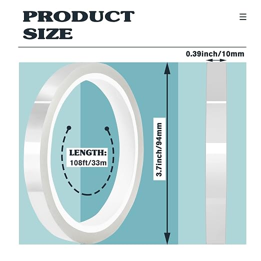 2 Rolls 10mm x33m Clear Heat Tape, Transparent High Temperature Heat Resistant - Image 2