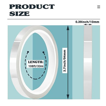 2 Rolls 10mm x33m Clear Heat Tape, Transparent High Temperature Heat Resistant - Image 2