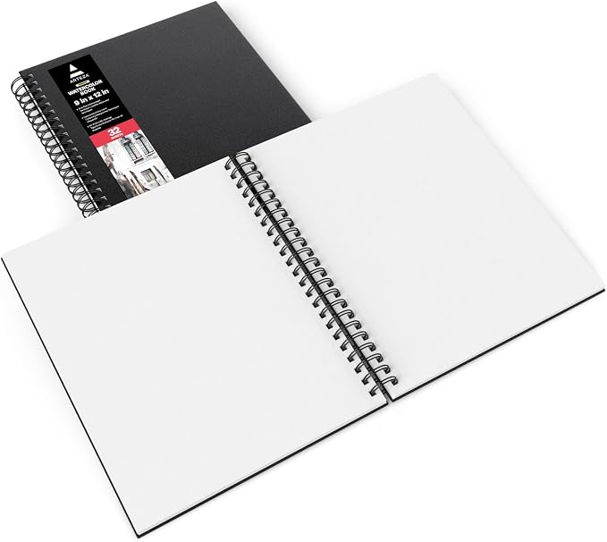 ARTEZA Watercolor Sketchbook 2-Pack, 64 Pages Each, 9x12 Inches – Spiral-Bound - Image 4