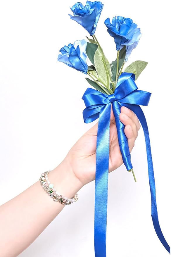 5/8" x 100 Yards Royal Blue Polyester Satin Ribbon Single Faced Bulk Fabric - Image 3