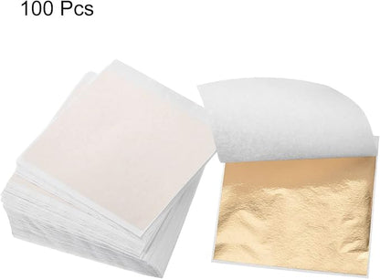 MECCANIXITY Gold Leaf Foil Sheet Champagne Gold Leaf Paper 3.3 x 3.1inch - Image 3