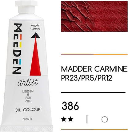 MEEDEN Artist Grade Oil Paint: Madder Carmine - 60ml/2oz Tube - Professional - Image 2
