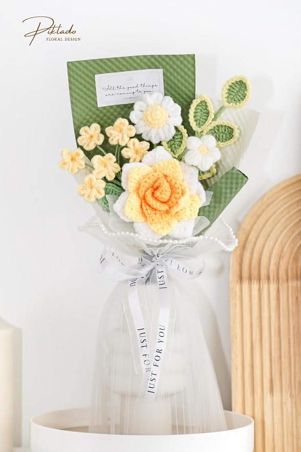 Hand-Woven Flower Bouquet Finished（1pcs） - Image 5