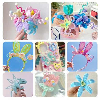 300 Pieces Pipe Cleaners Chenille Stem, 3 Pastel Candy Color Pipe Cleaners Set - Image 7