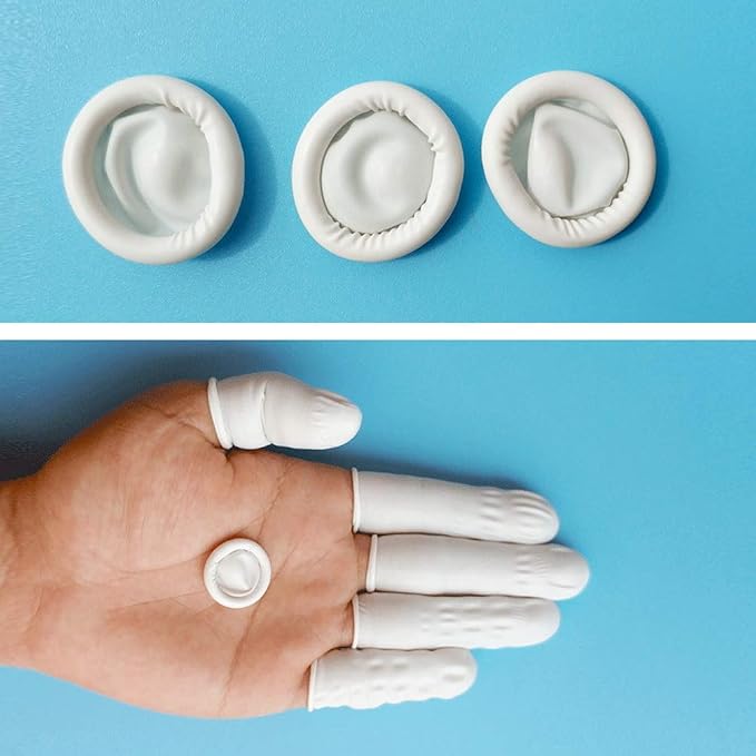 Finger Cot, Medium Finger Protectors Latex Anti-Static Finger Covers, Finger - Image 5
