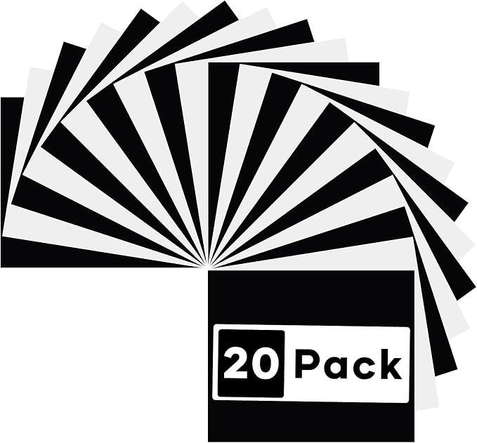 HTVRONT White & Black Heat Transfer Vinyl Bundle: 20 Pack 12" x 10" Heat by HTVRONT
