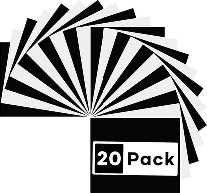 HTVRONT White & Black Heat Transfer Vinyl Bundle: 20 Pack 12" x 10" Heat by HTVRONT