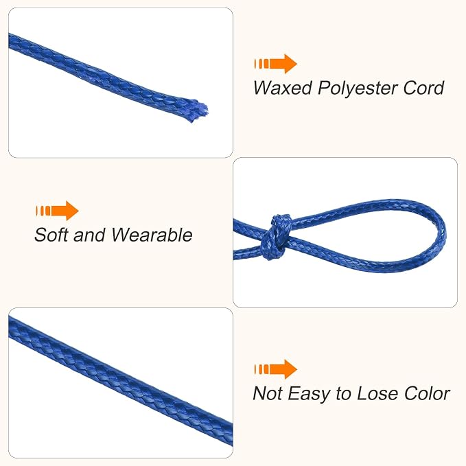 MECCANIXITY Waxed Cord 3mm Waxed Polyester Cord 44 Yard Wax String - Image 3