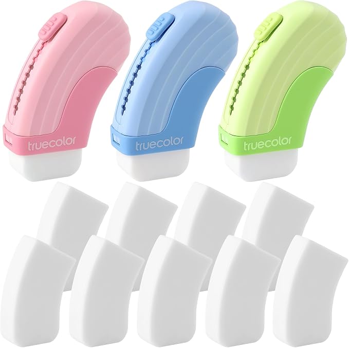 12Pack Sliding Retractable Eraser 3Pcs Large Push up Mechanical Eraser by Tmtains